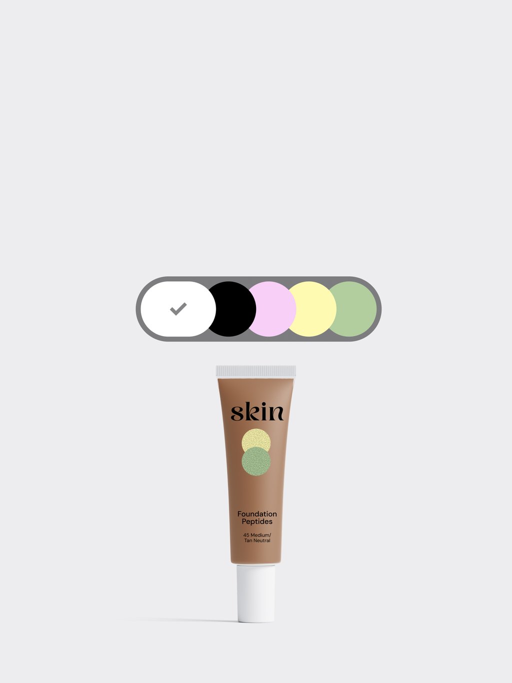 A Selfnamed foundation tube with shade-matching swatches
