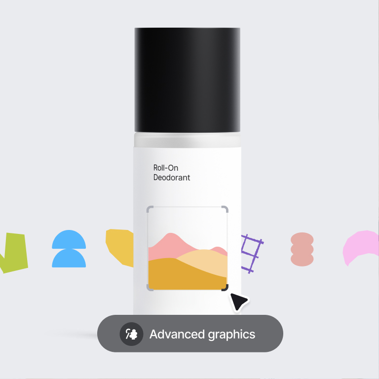Design Studio's advanced graphics tools for custom label art