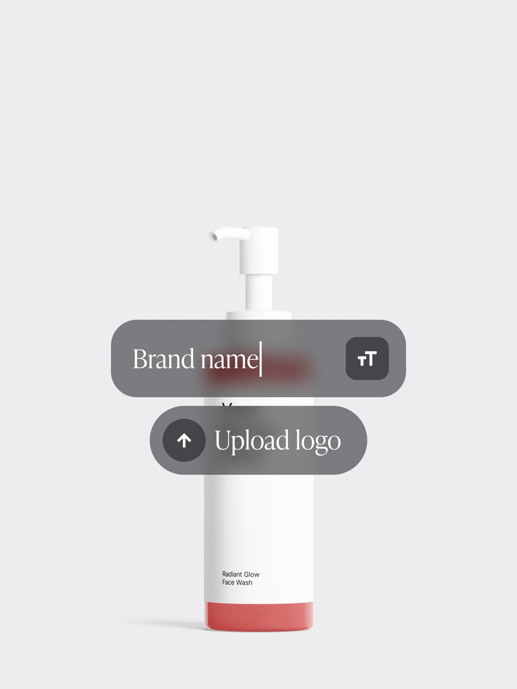 Customizing a Selfnamed bottle with a brand name and logo