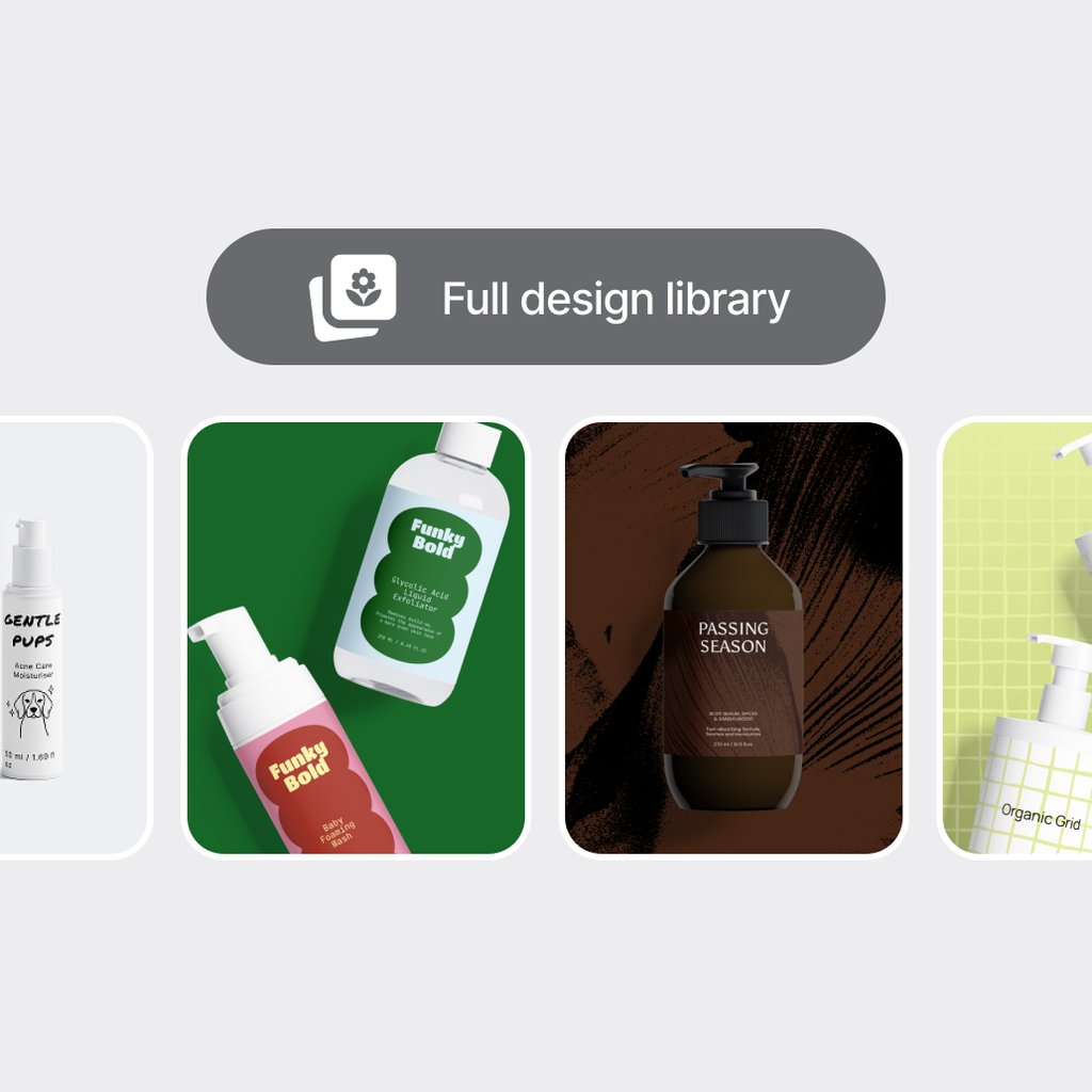 Styled product mockups from the Design Studio