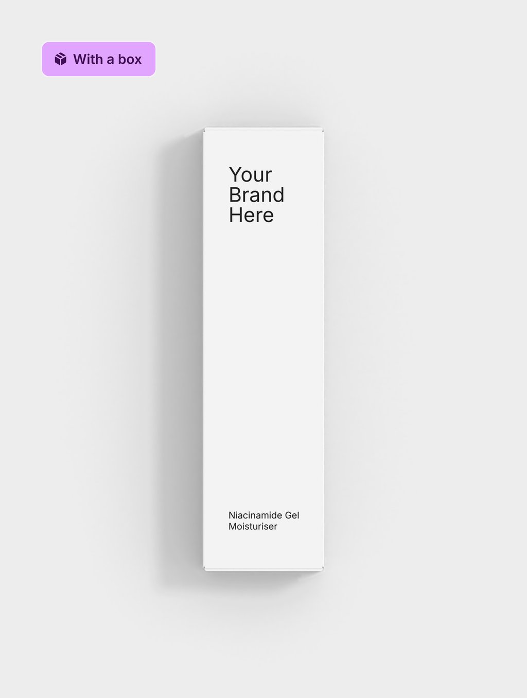 Gel hydratant à la niacinamide, avec sa boîte